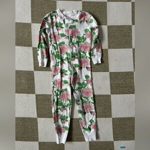 Hanna Andersson floral one piece pajamas 3T